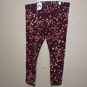 Mixit Kids Leggings - Burgundy with Colorful Print